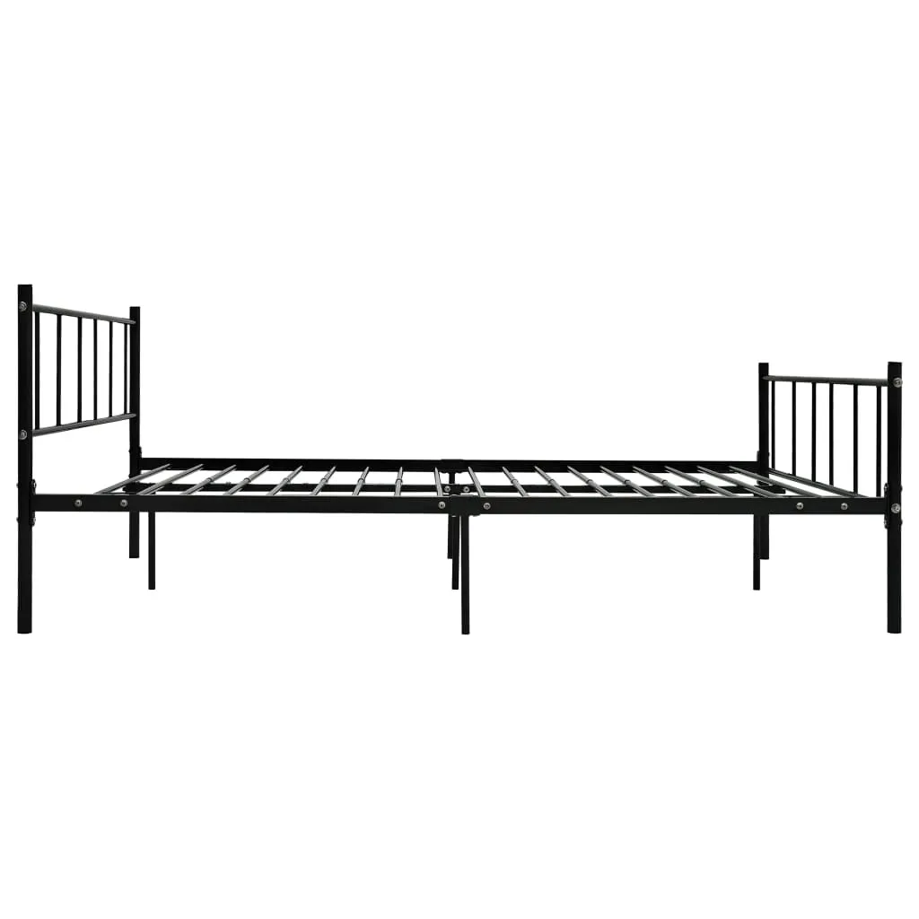 Cadre de lit 180x200 cm en métal noir résistant - Structure design XL