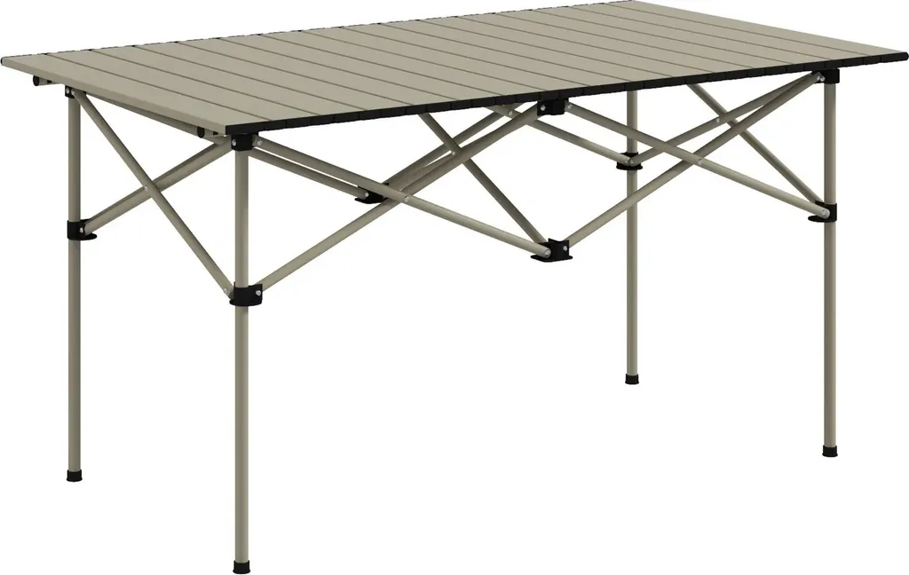 Table camping 95 cm plateau roulant aluminium ultra léger design kaki