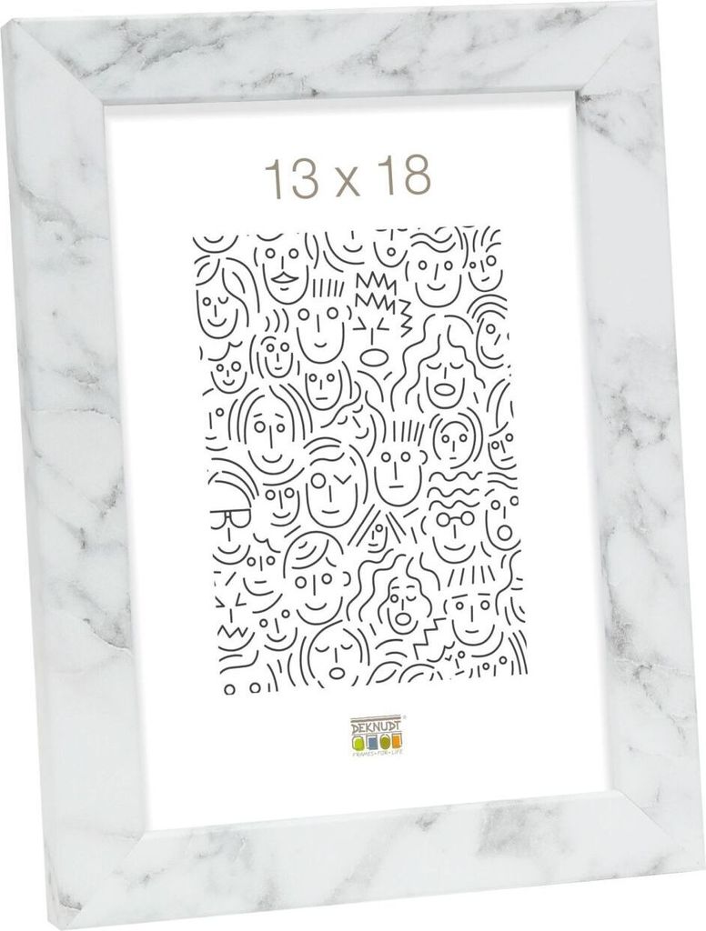 Deknudt S45SR1 Moderner Bilderrahmen in Marmoroptik 20x30 cm weiß-grau
