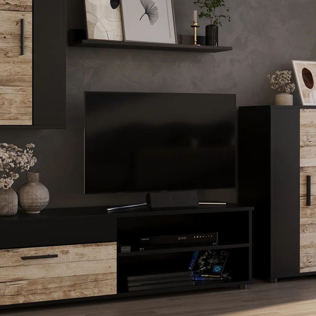 Ensemble salon Vicco Berno 4 pièces, design bicolore anthracite beige - 5