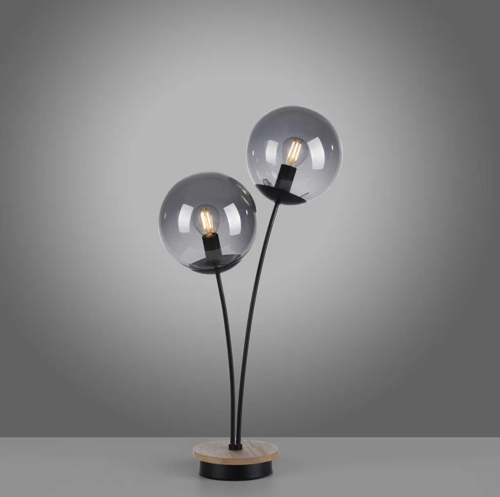 Lampe de chevet double en bois pour chambre et lecture E14 GERDA 50W - 4