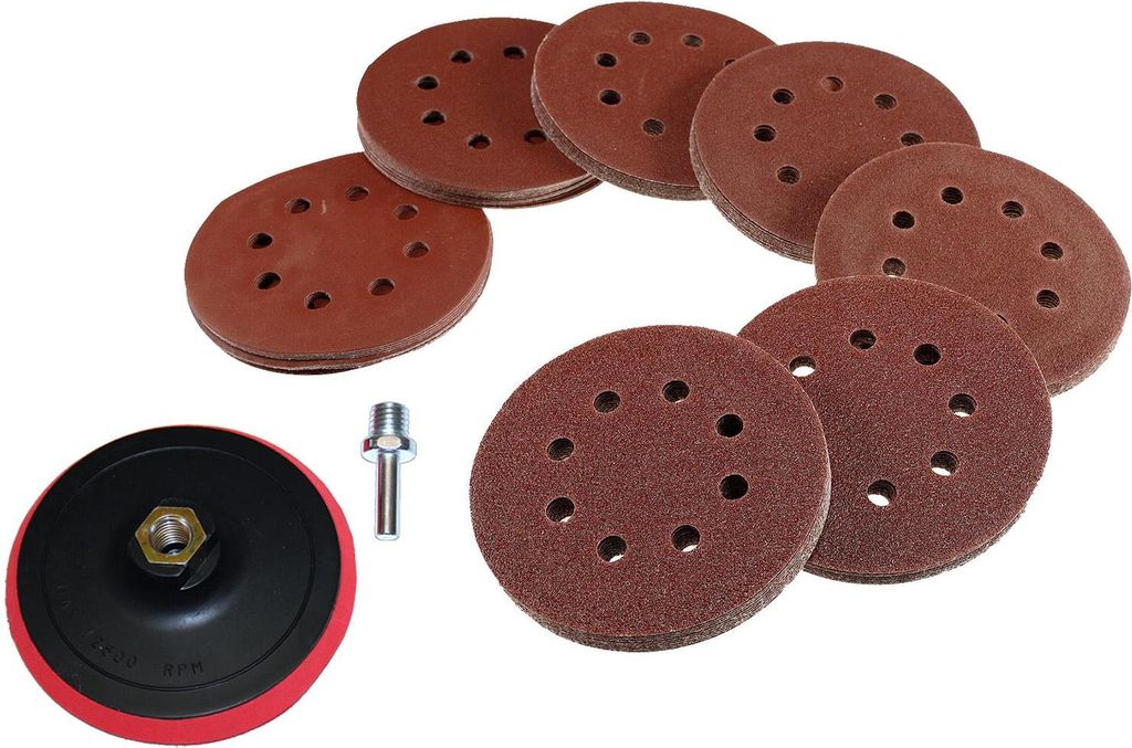Klett Schleifscheiben Sortiment 125mm 70 Blatt + Schleifteller Kletthaftend