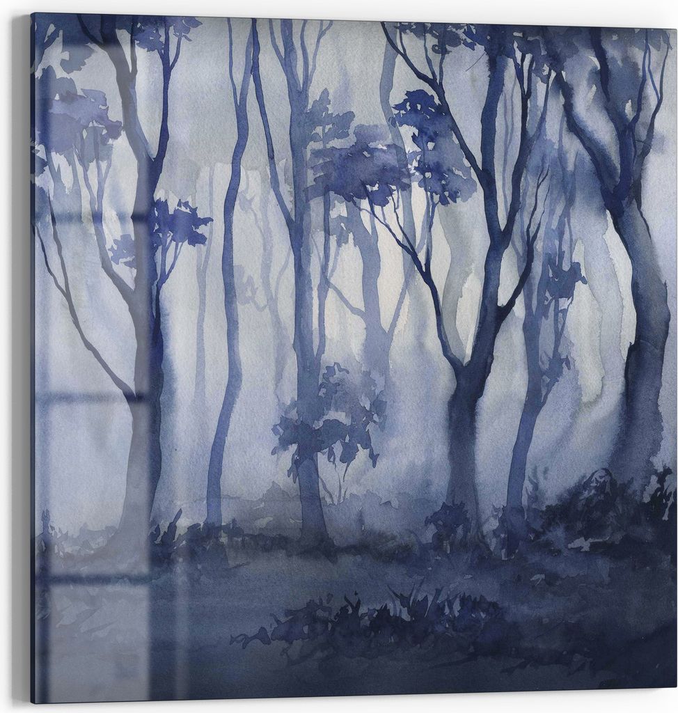 DEQORI Magnettafel Glas 50x50 cm 'Mystischer Waldtraum' beschreibbar Whiteboard Küche