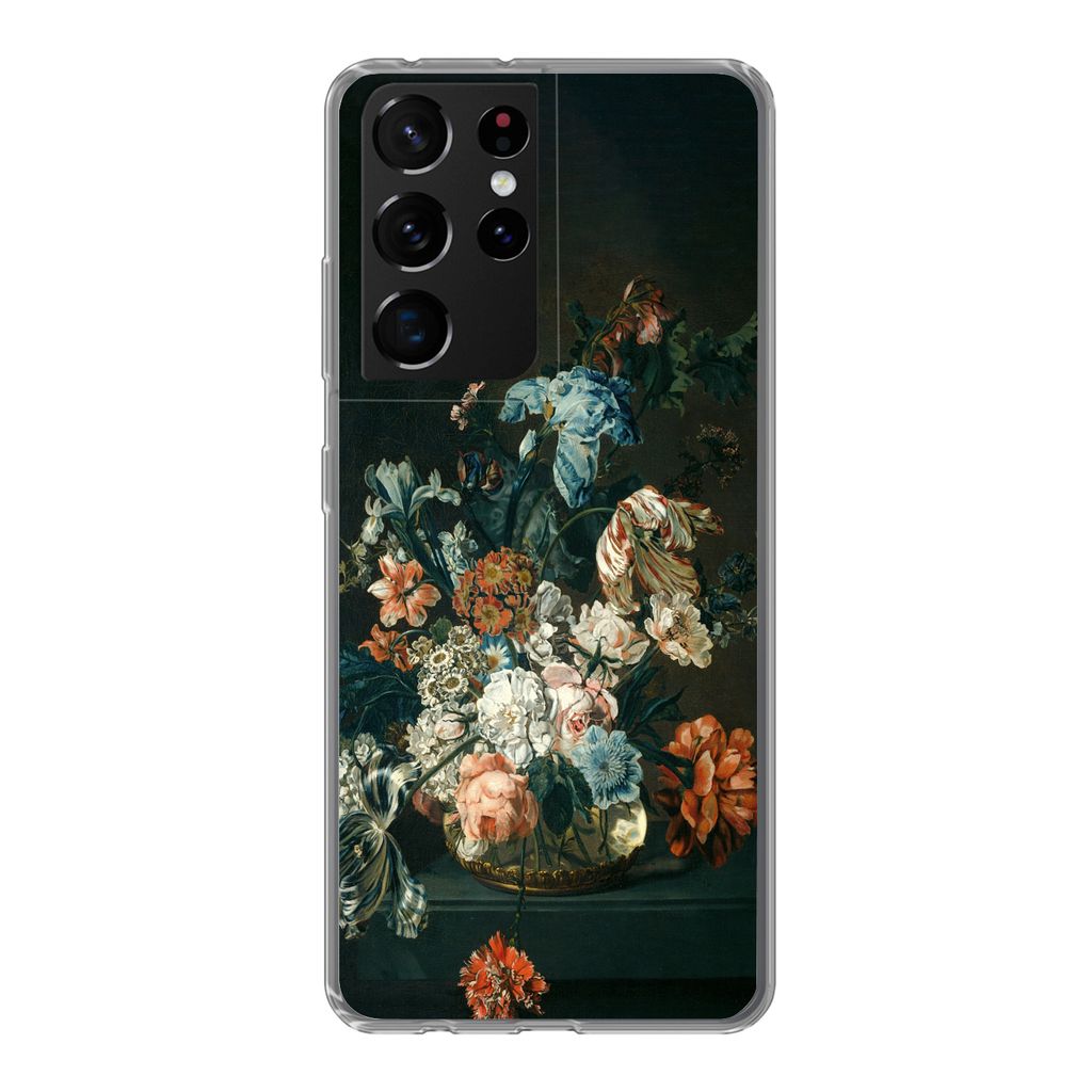 MuchoWow Handyhülle Schutzhülle Hülle für Samsung Galaxy S21 Ultra Stilleben mit Blumen - Alte Meister - Kunst Silikon Softcase Handy Hülle ...
