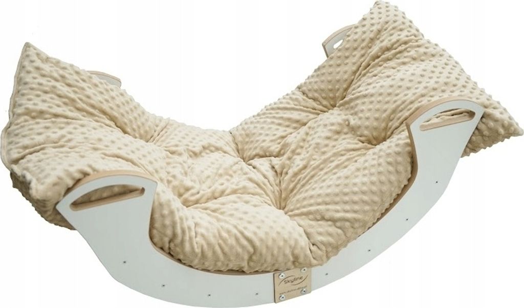 Skyline Kletterbogen Klettergerüste Kletterdreieck Baby Kletterwippe Holzbogen für Kinder Montessori Lack Klappbar Weiß, mod.C, 98x46x49cm, Beige