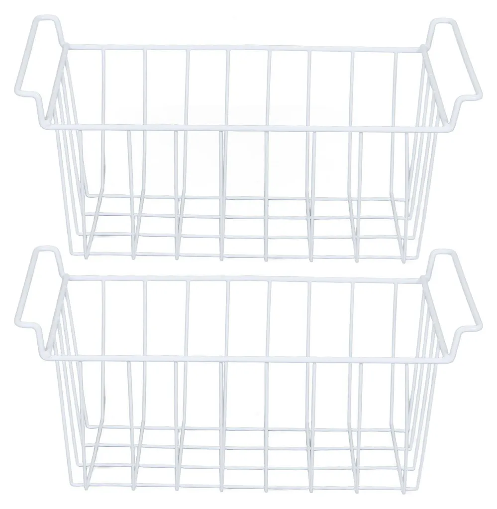 Lot de 2 Paniers Congélateur en Fil Métallique PE L 42,5 x l 24,5 x H 20 cm