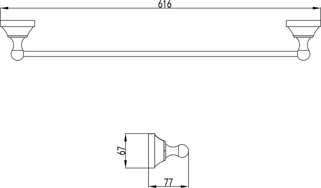 PaulGurkes Nostalgie Retro Handtuchstange Bronze Keramik Handtuchhalter