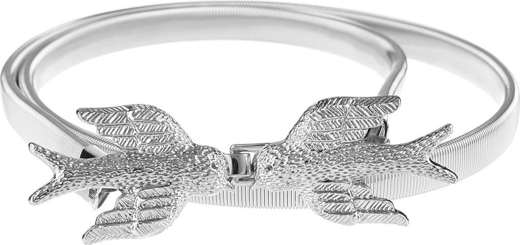 Frühlingsgürtel Aus Metall, Elastisch, Dekorative Damen-Schwalben Aus Silbervergoldet