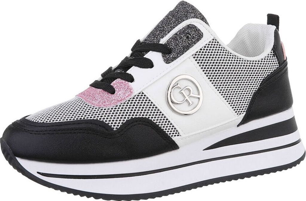 Ital-Design Damen Freizeitschuhe Lederoptik, Synthetikoptik Sneakers Low 86188143 Schwarz Gr. 41