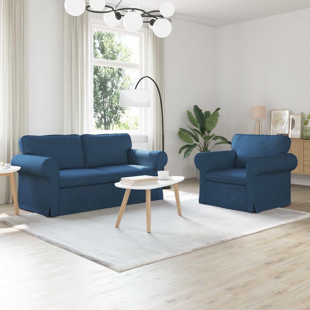 "Schlussverkauf" Sofa 2 Stück - Sofa set - Wohnlandschaft Komfortabel - Blau Gesamtabmessungen: 175x82x80 cm (BxTxH) C14076