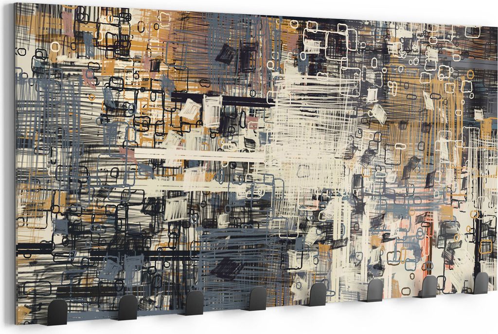 DEQORI Kleiderhaken Glas 60x30 cm 'Variation von Formen' Wand Garderobe beschreibbar