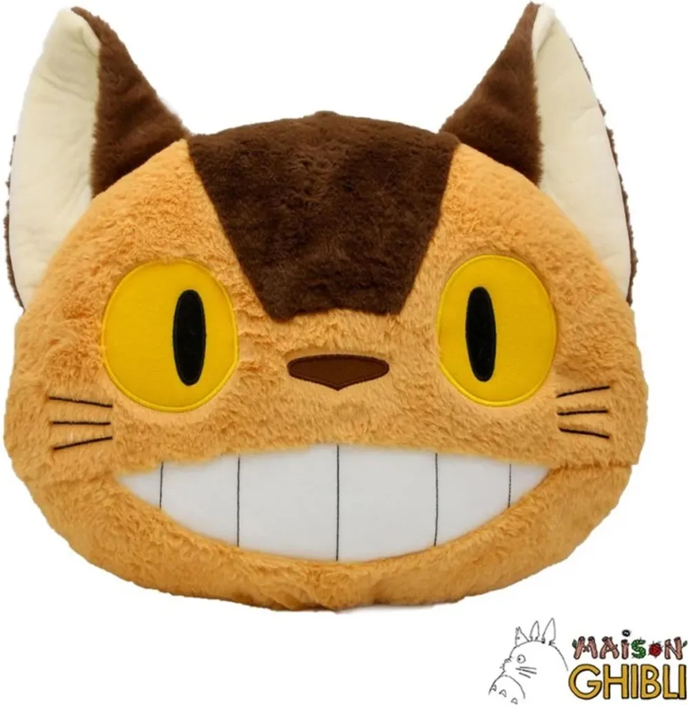 Coussin Chat-Bus Moelleux 34x38cm - Déco Confort Totoro Licenciée