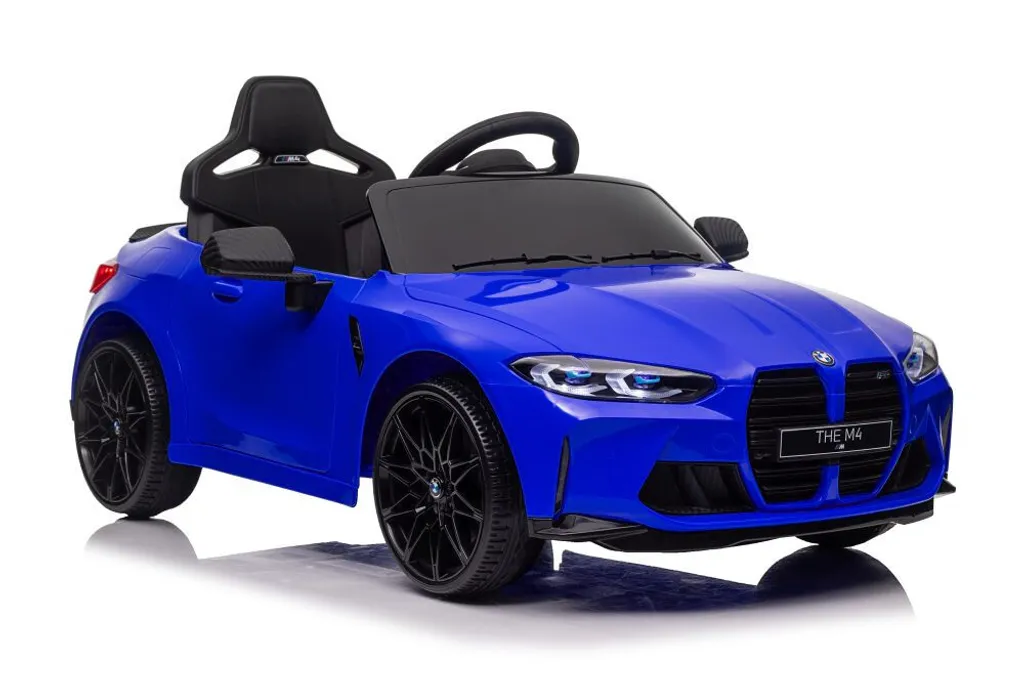 BMW M4 Voiture à batterie peinte en bleu pour enfant avec télécommande