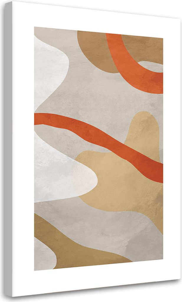 Leinwandbild Abstrakte Formen im Boho-Stil 70x100 Feeby Orange bild für die wand bereit zum aufhängen