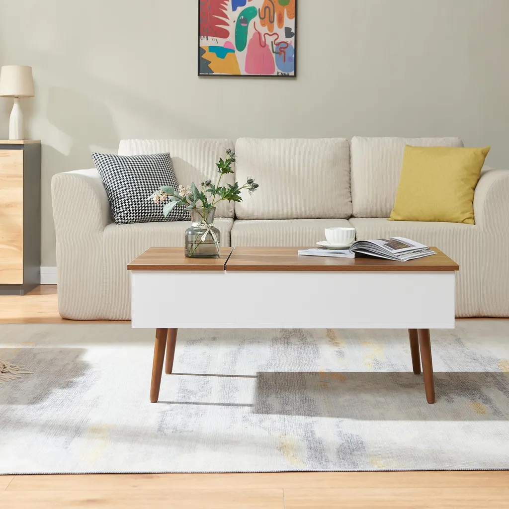 Table basse de séjour gain de place avec rangement interne Flesen