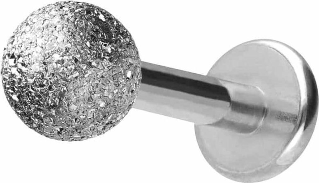 Ohrpiercing, Nasenpiercing Chirurgenstahl Labret DIAMANTOPTIK Silber Stablänge: 7mm | Stabstärke: 1,6mm
