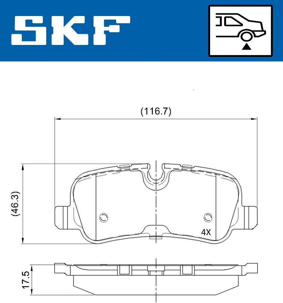 SKF VKBP 90257 Bremsbelagsatz, Scheibenbremse OE 5H322C562BA kompatibel mit Discovery, Range Rover