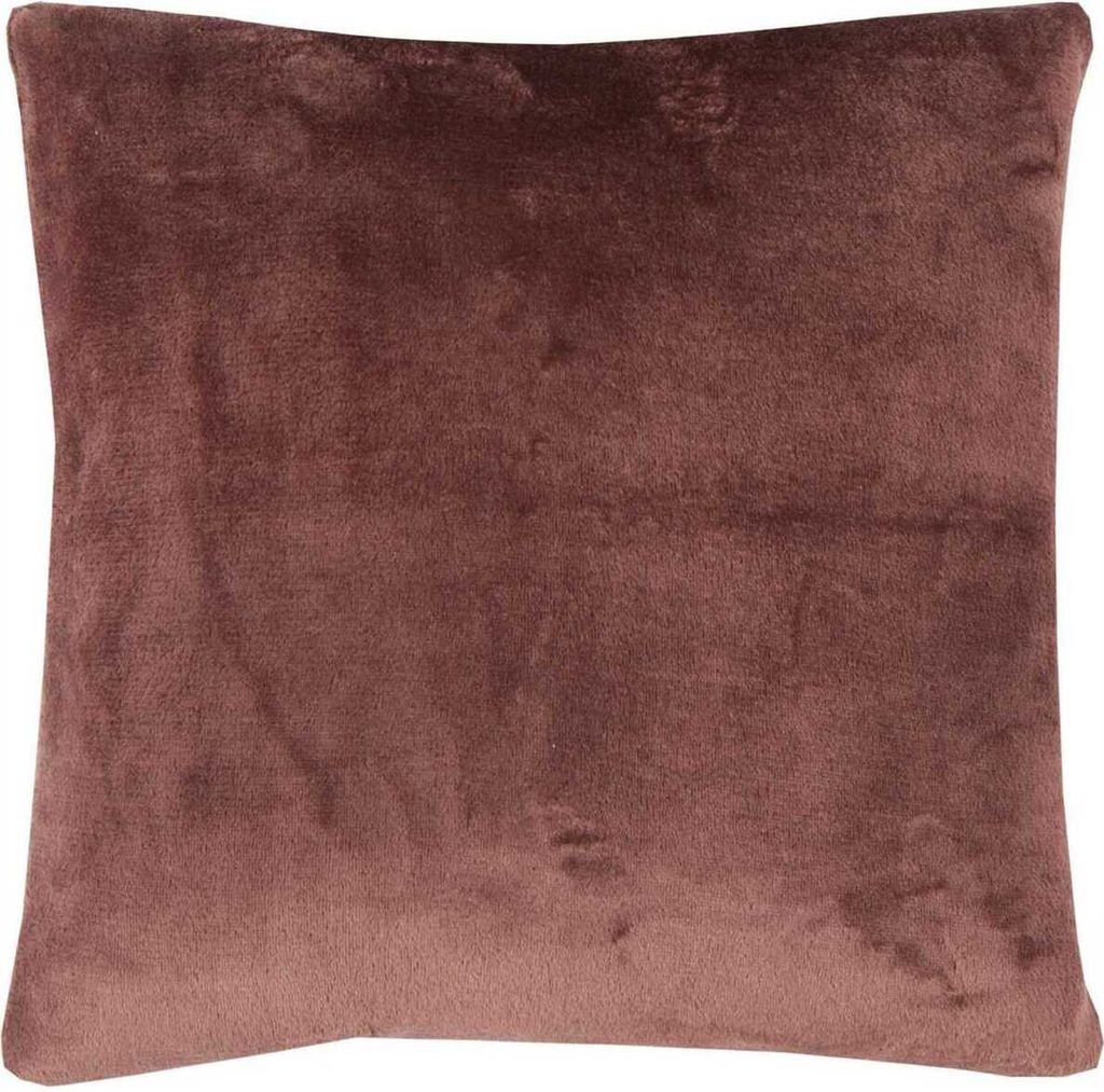 Kissenhülle Kuschel "Celina", in der Größe "45 x 45cm" - Braun - Kissenbezug mit Reißverschluss
