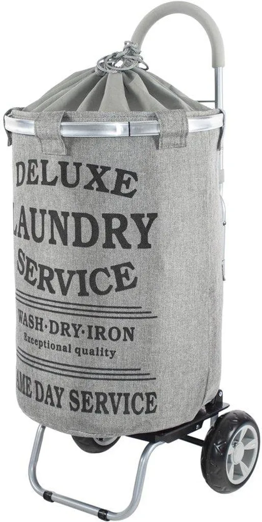 Chariot à linge Dolly marron-gris en carton robuste avec roues pivotantes