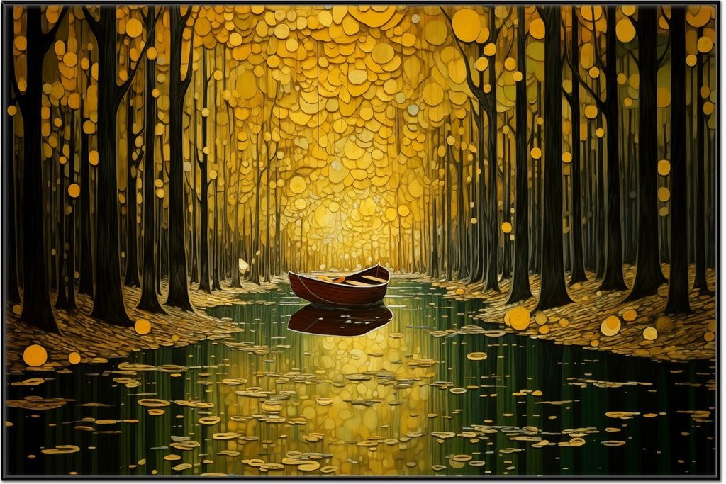 Wallario Wandbild Boot im goldenen Licht, Größe: 61 x 91,50 Produktbild 