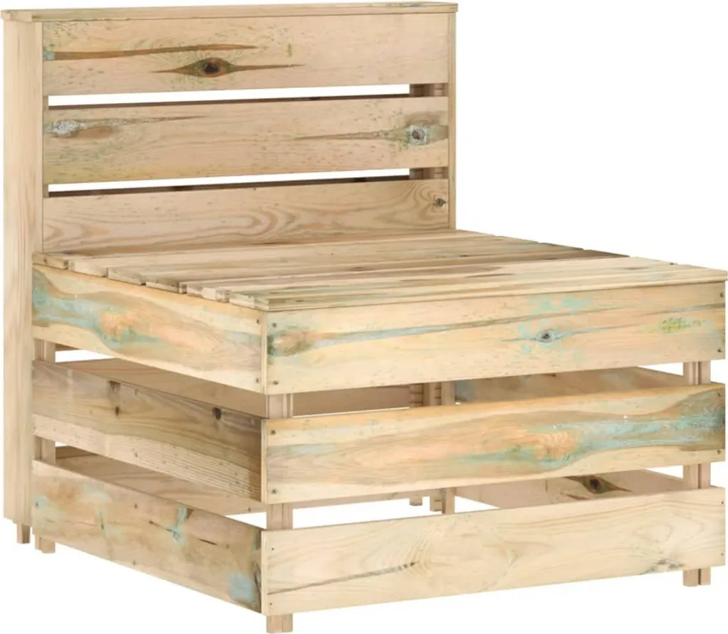 Canapé central pour salon de jardin modulable en palettes pin traité