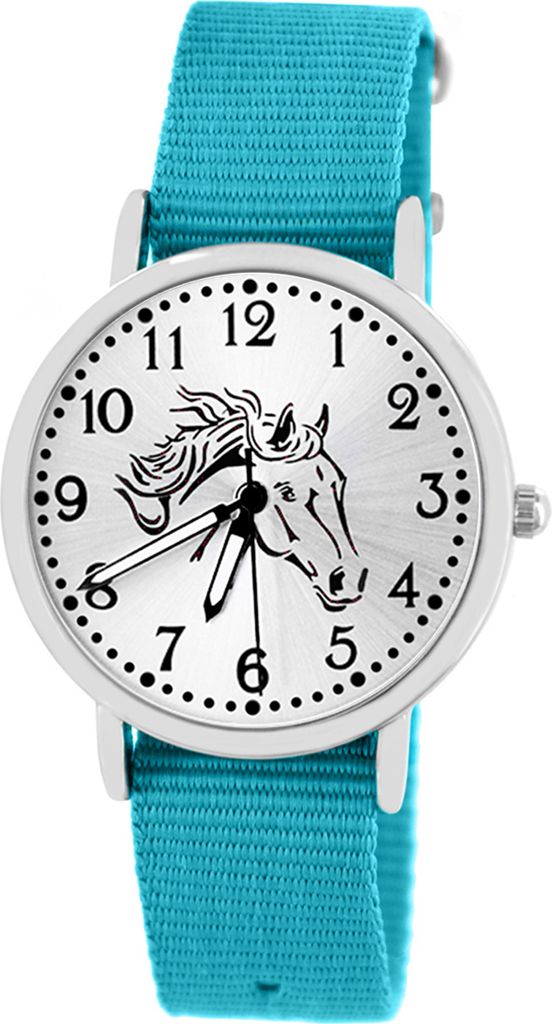 Mädchen Armbanduhr mit Pferdemotiv Kinderuhr leuchtende Produktbild 