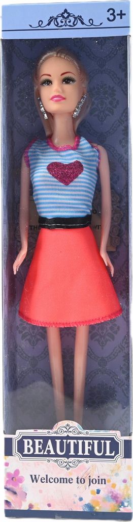 Modepuppe mit Langen Haaren - Stylische Ankleidepuppe 28cm Spielzeug Mädchen Bunt