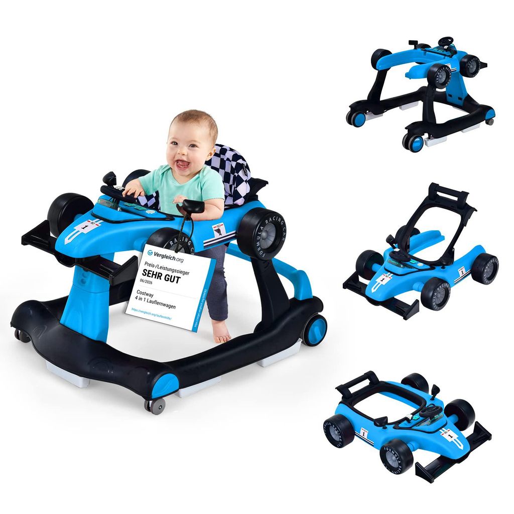 COSTWAY 4 in 1 Lauflernwagen mit einstellbarer Höhe und Produktbild 