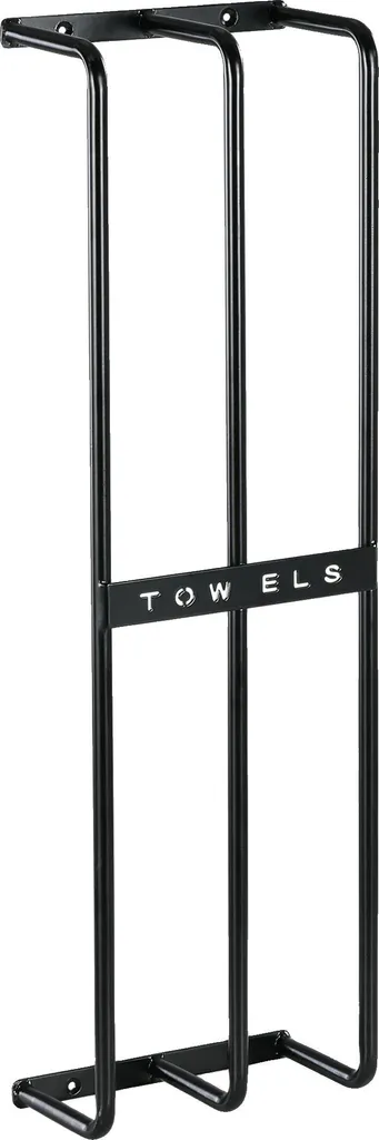 Support de serviette mural design noir à 3 niveaux pour linge de bain