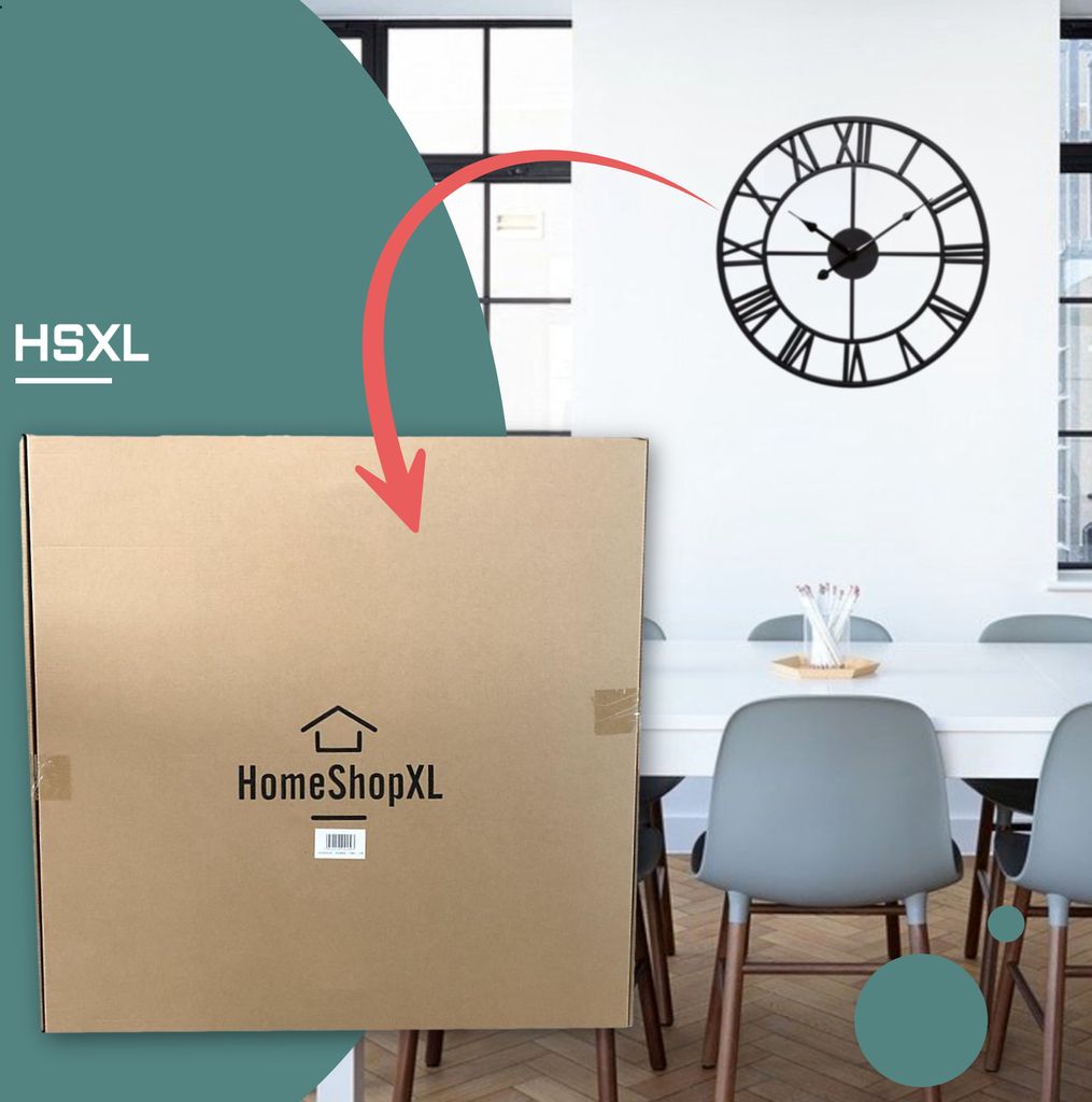 HSXL - Große industrielle Wanduhr aus Metall - 60 cm - Produktbild 6