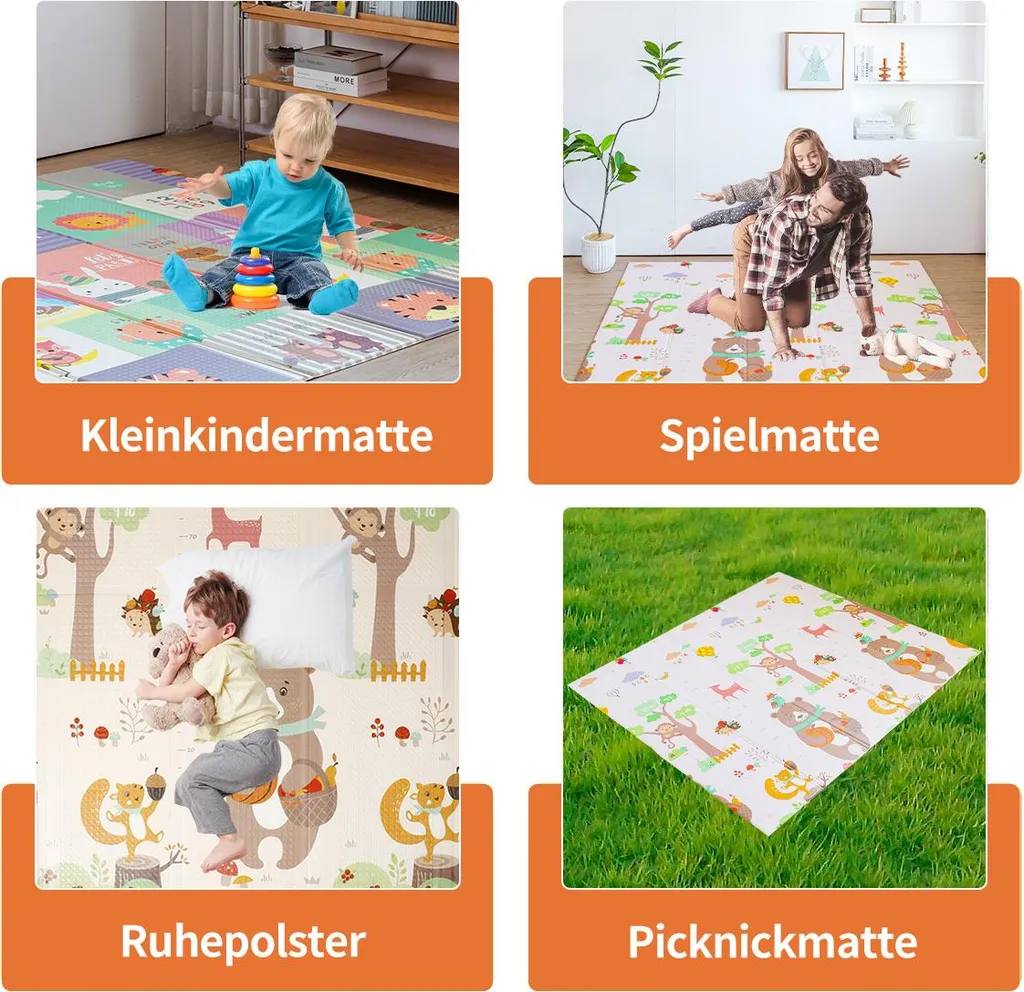 Tapis de sol bébé imperméable et réversible pour l'éveil des petits