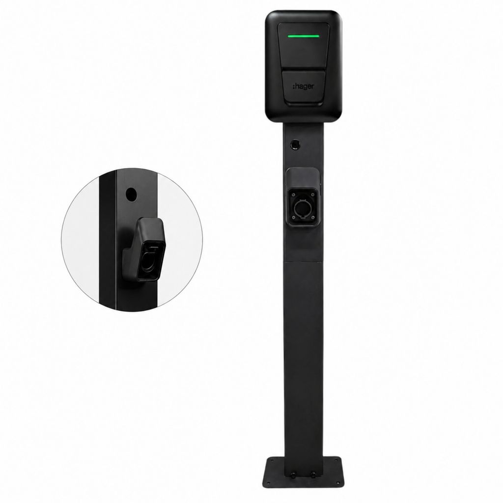 Wandbox-standaard voor Hager wandladers – Zwart – Productafbeelding 