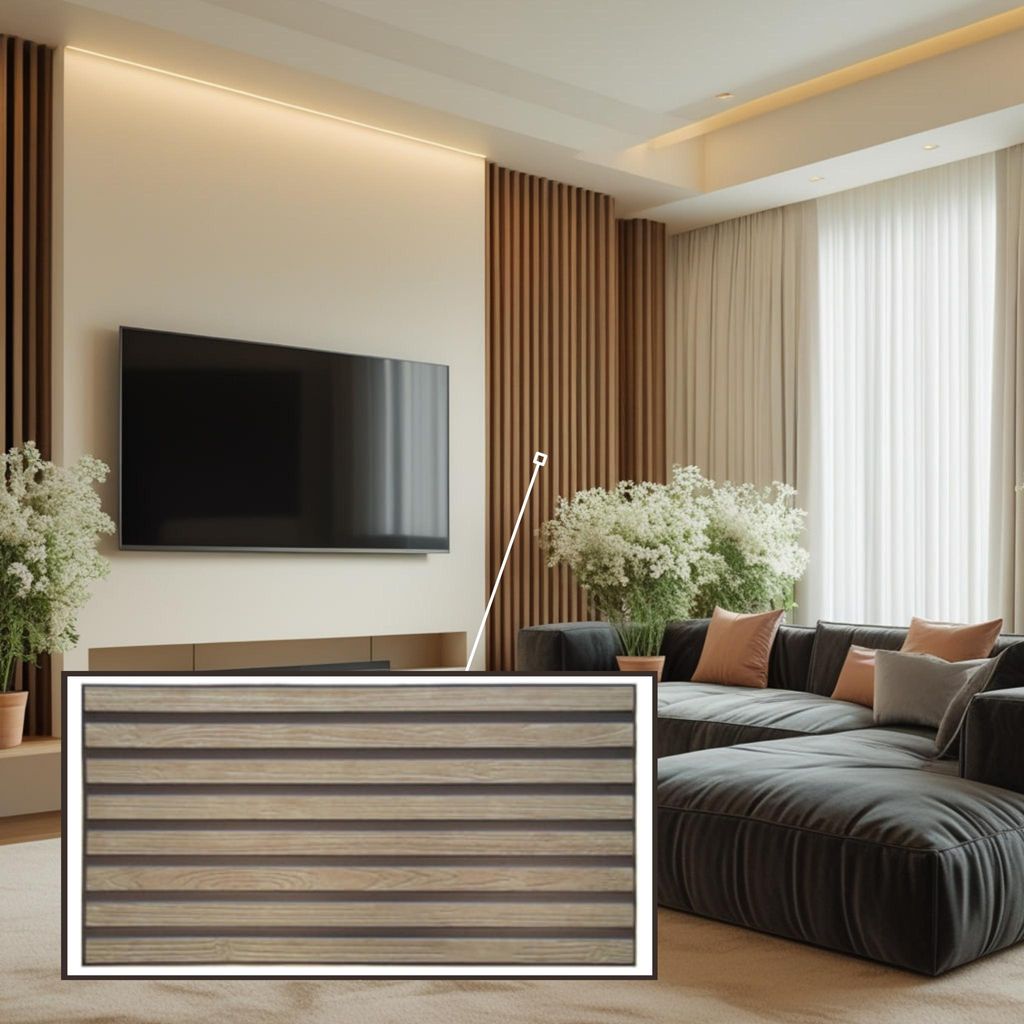 3D-Wandpaneele PVC | Lamellen Optik | Oak Slats - 10 Platten - 5 m² | Für Wohnzimmer, Küche & Bad | Einfache DIY-Montage