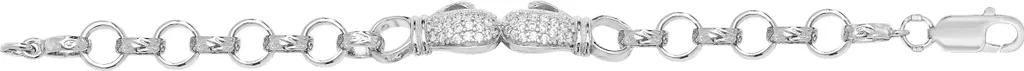 Bracelet Enfant Argent 925 et Zirconium - Largeur 7mm, Qualité 9g