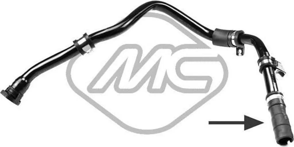 Tuyau de radiateur Metalcaucho 7685 pour Musa et Punto - OE 55187695