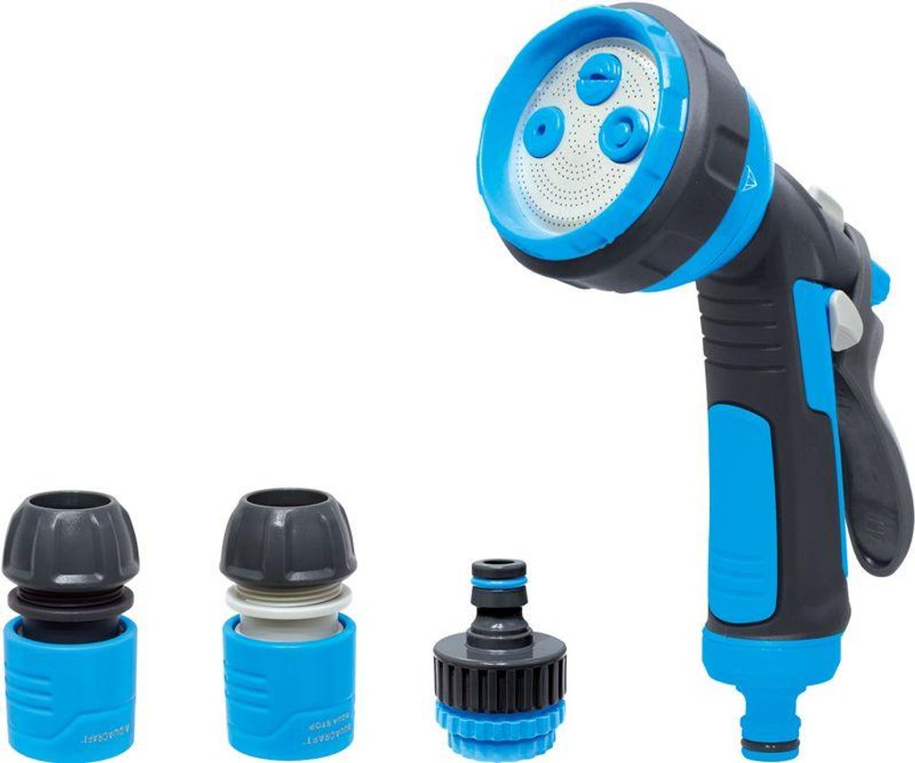 Bewässerungs-Set AQUACRAFT 770531, Classic, Garten, für Schlauch, Pistole X4 Muster, STOP-Kupplung 1/2", Adapter
