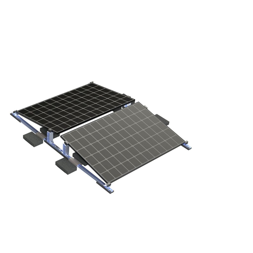 Halterung Flachdach Ballast Montageset PV Aufstellungswinkel 10° für 2 Module