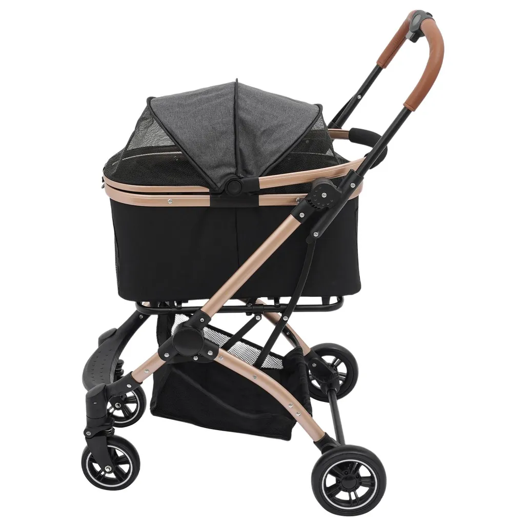 Poussette animaux 4 roues : solution pliable pour transport sans effort