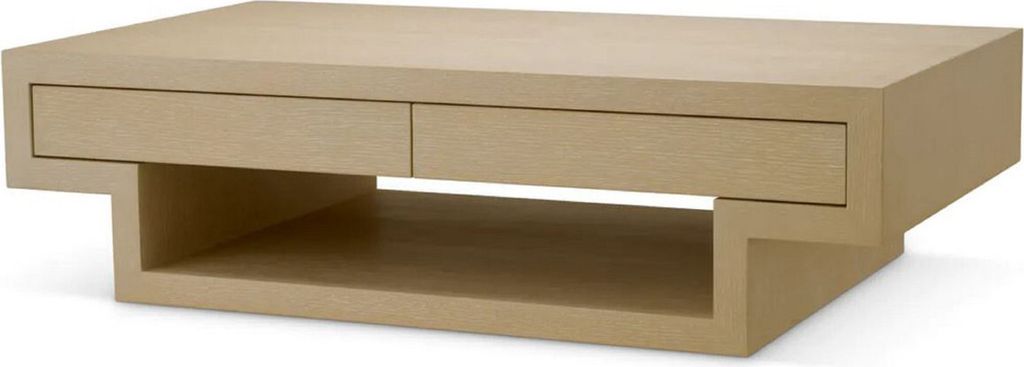 Casa Padrino Luxus Couchtisch mit 4 Schubladen Beige 140 cm