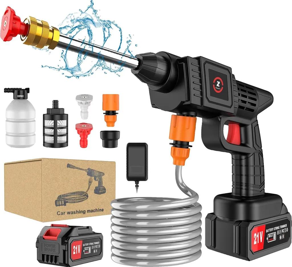 Idropulitrice 21V Senza Fili per Auto e Casa - Kit 20000mAh Completo
