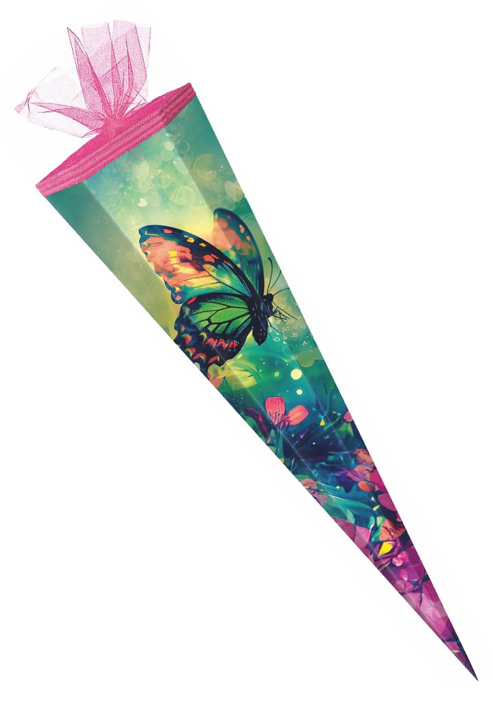 Schultüte / Zuckertüte / 85cm / eckig / "Lovely Butterfly" Produktbild 
