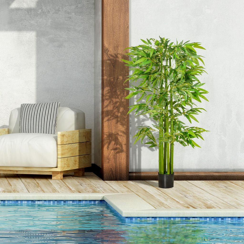 HOMCOM knstliche Pflanzen gro 160 cm Bambus Kunstpflanze