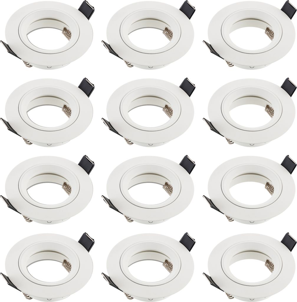 12x Einbaurahmen Alu weiß LED Decke Strahler Spot inkl. GU10 Fassung 230V SEBSON
