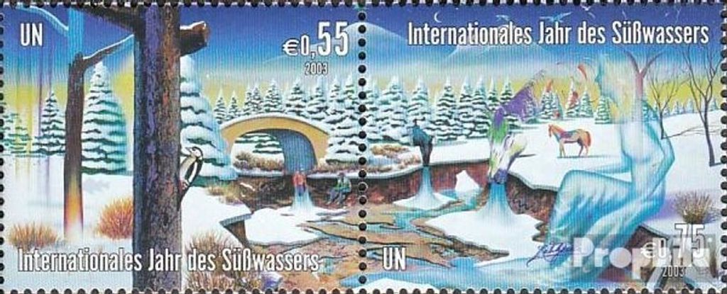 Briefmarken UNO - Wien 2003 Mi 393-394 Paar (kompl.Ausg.) postfrisch Int. Jahr des Süßwassers