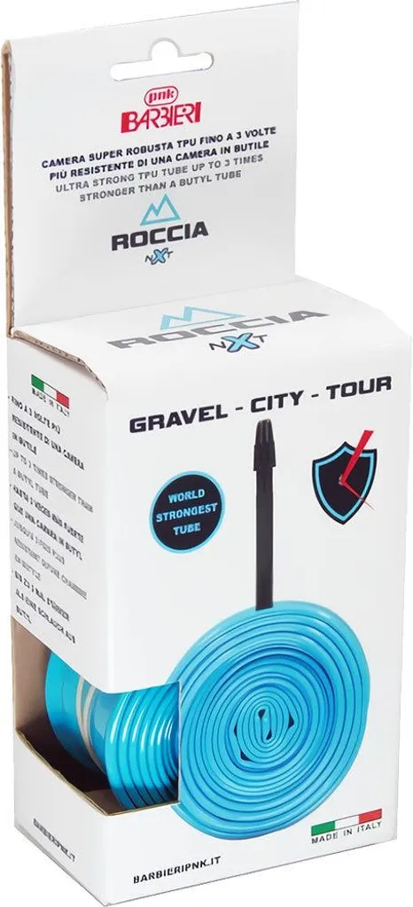 Chambre à air vélo robuste Barbieri Roccia Presta 45 mm bleu 700