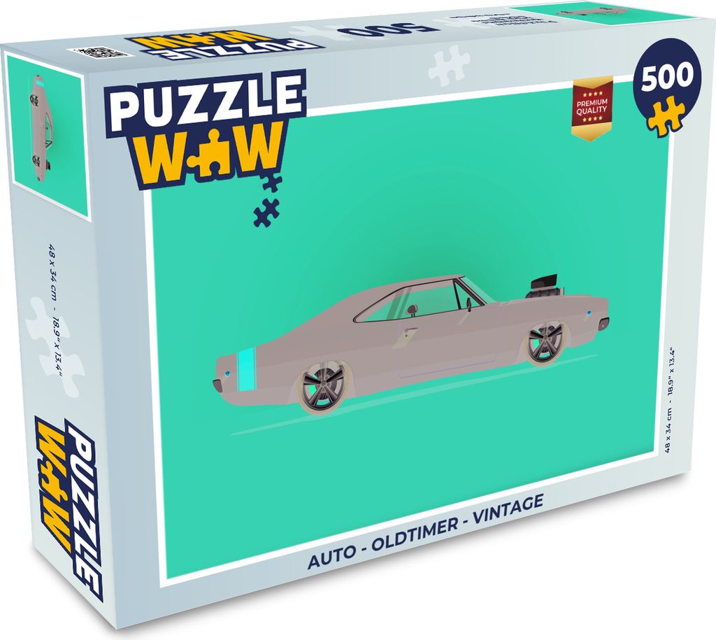 MuchoWow Puzzle 500 Teile Auto - Oldtimer - Oldtimer - 500 Teile - Kinder - Selberbauen - Puzzlespiele