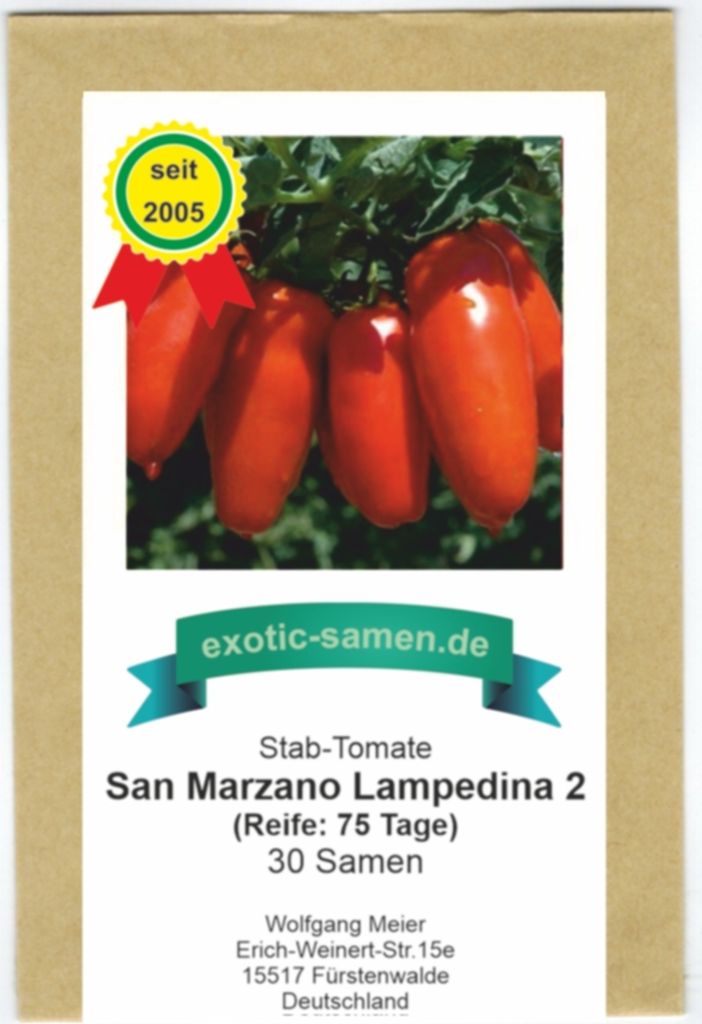 BIO-Tomatensamen San Marzano – Flaschentomate Für Etwa 20 Pflanzen, Rot