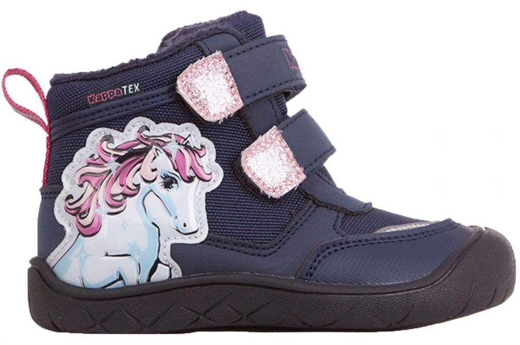 Kappa - "Flake" Einhorn Schneestiefel für Kinder, Kappa TEX PP11552 (20,5 EU) (Dunkles Marineblau/Pink)