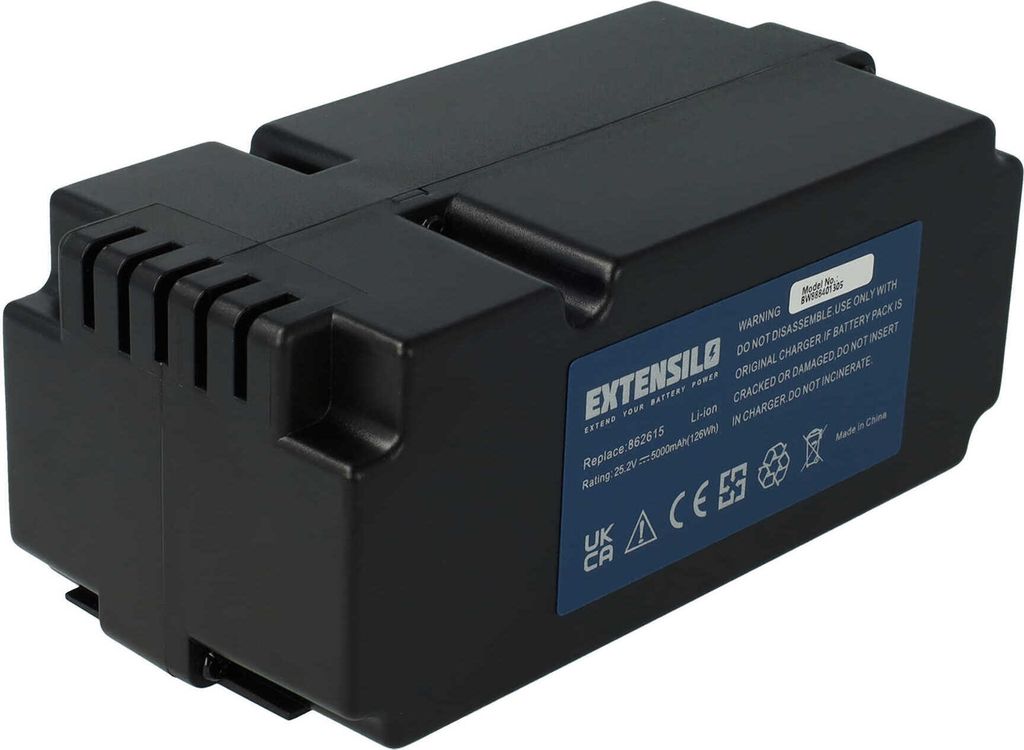 EXTENSILO Akku kompatibel mit Fuxtec FX-RB224, FX-RB218 Rasenmäher (5000mAh 25,2V Li-Ion)