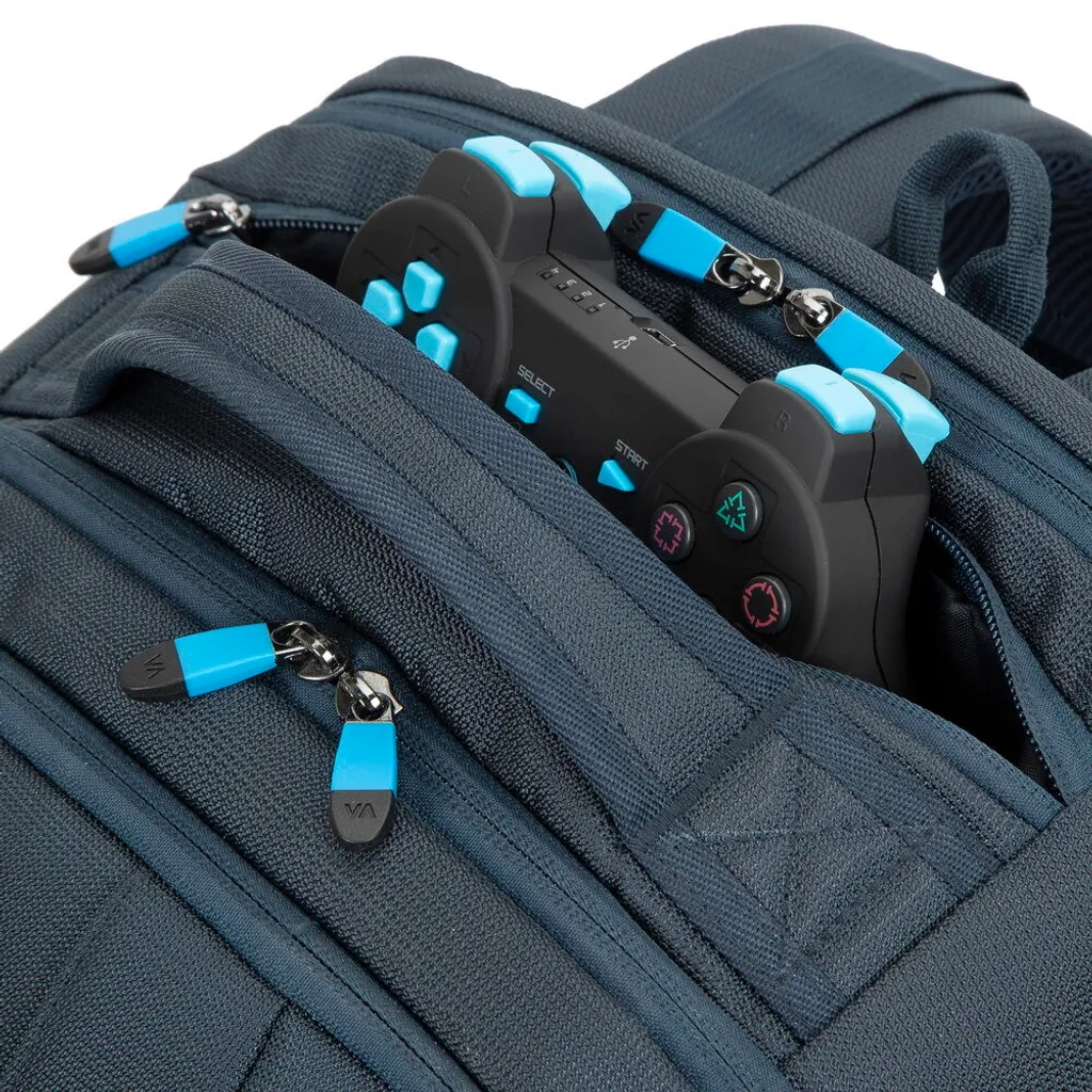 Rivacase 7861 Zaino Antipioggia Gaming 17.3 - Blu Scuro Ergonomico - 17